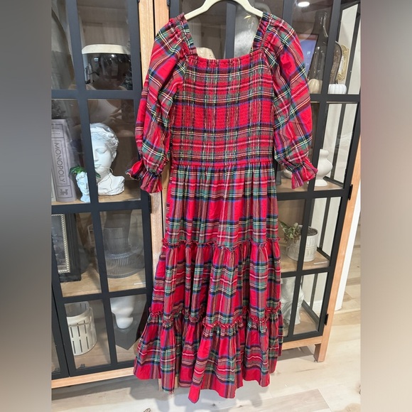 Ivy City Co nap dress maxi tiered smock holiday plaid madeline hill house tartan - Picture 5 of 9